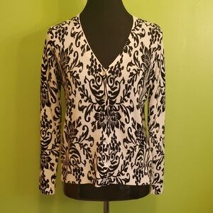 Christopher & Banks Monochrome Patterned Button Front Cartigan